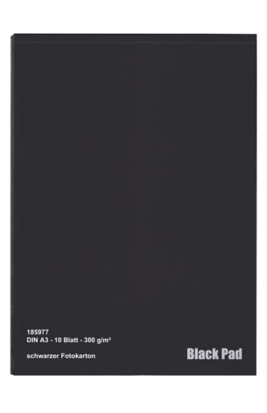 Black Pad 300g, A3, 10Bl. Fotokarton