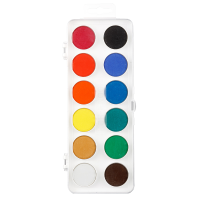 Aquarellkasten 12 Farben, weiß