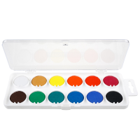 Aquarellkasten 12 Farben, weiß