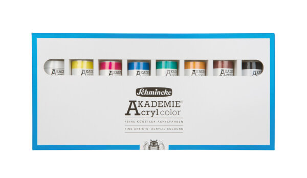 Schmincke AKADEMIE® Acryl Malkästen Kartonset, 8 x 60 ml